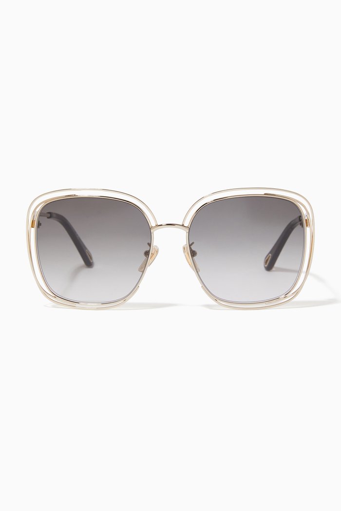 

Square Sunglasses in Metal, Gold