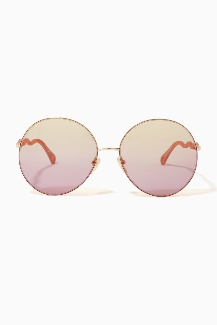 

Round Sunglasses in Metal, Gold