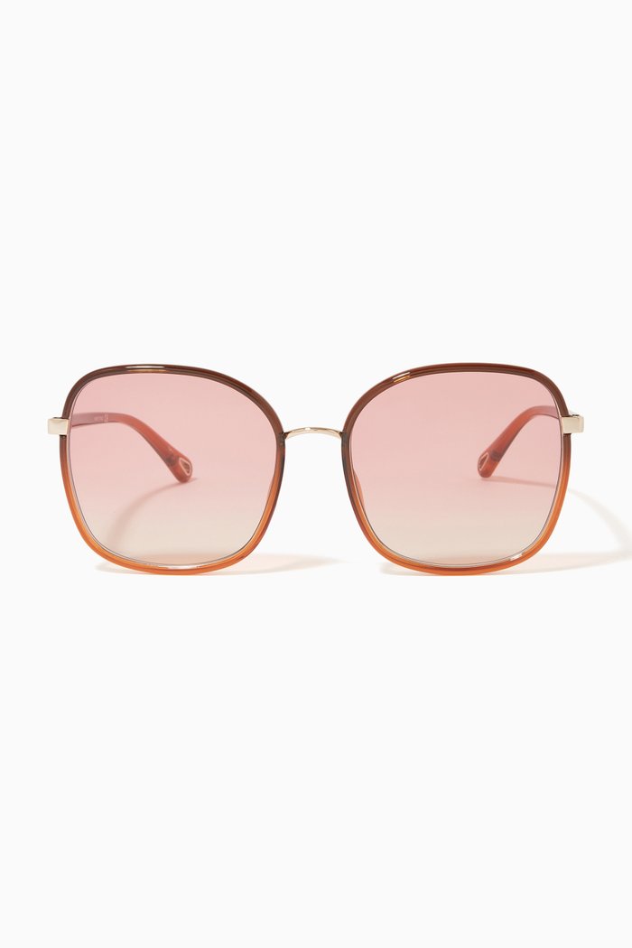 

Square Sunglasses in Acetate, Brown
