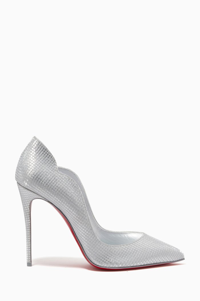 

Hot Chick 100 Pumps in Embossed Leather, Silver