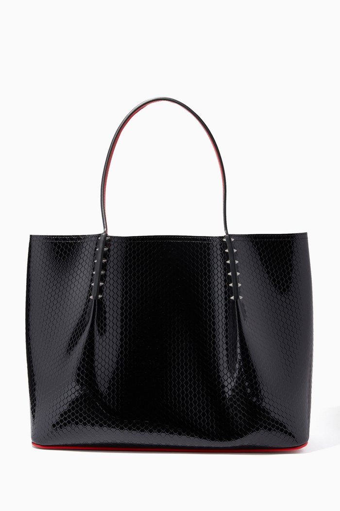 

Cabarock Large Tote Bag in Scales Patent Leather, Black