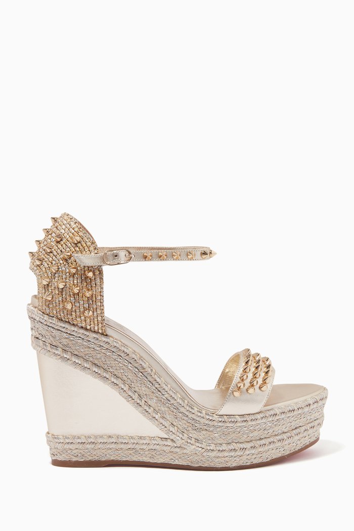 Madmonica Espadrille Sandals in Nappa Leather, Silver