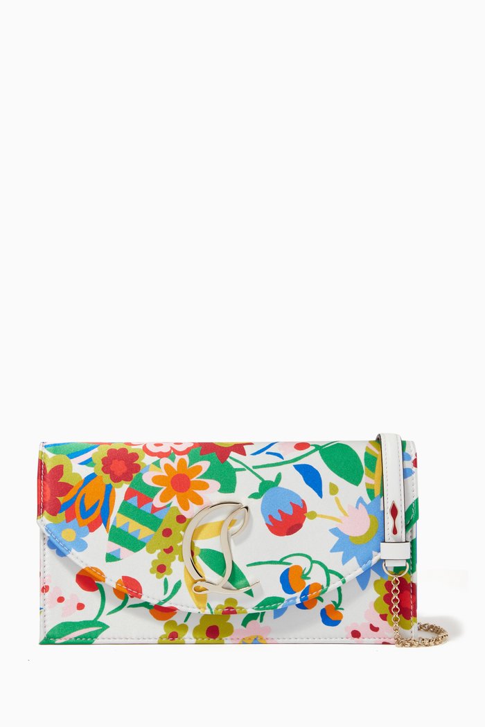 

Loubi54 Clutch Bag in Floral Satin Crêpe, Multicolour