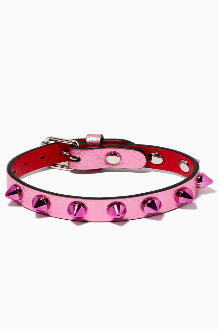 

Loubilink Bracelet in Patent Leather, Pink