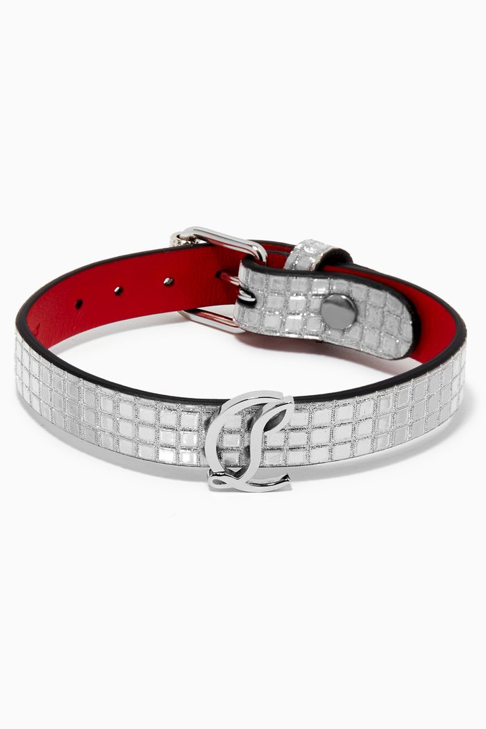 

Logo Bracelet in Suede Leather, Silver