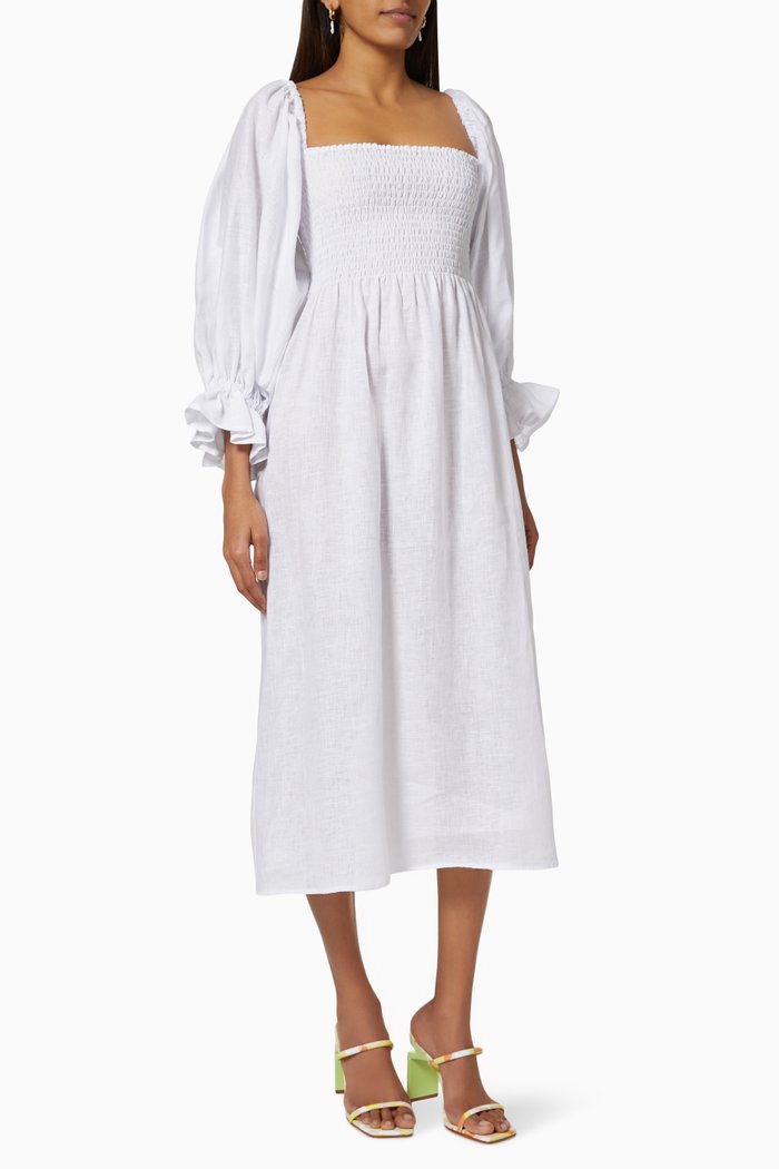 

Atlanta Dress in Linen, White