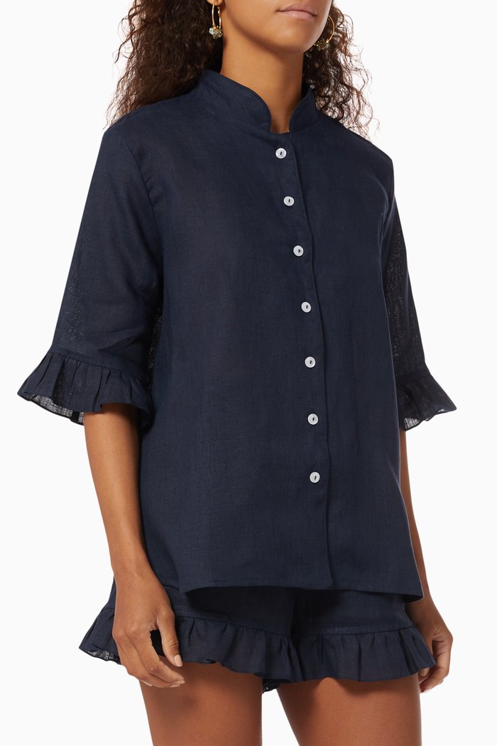 

Lounge Suit Set in Linen, Blue