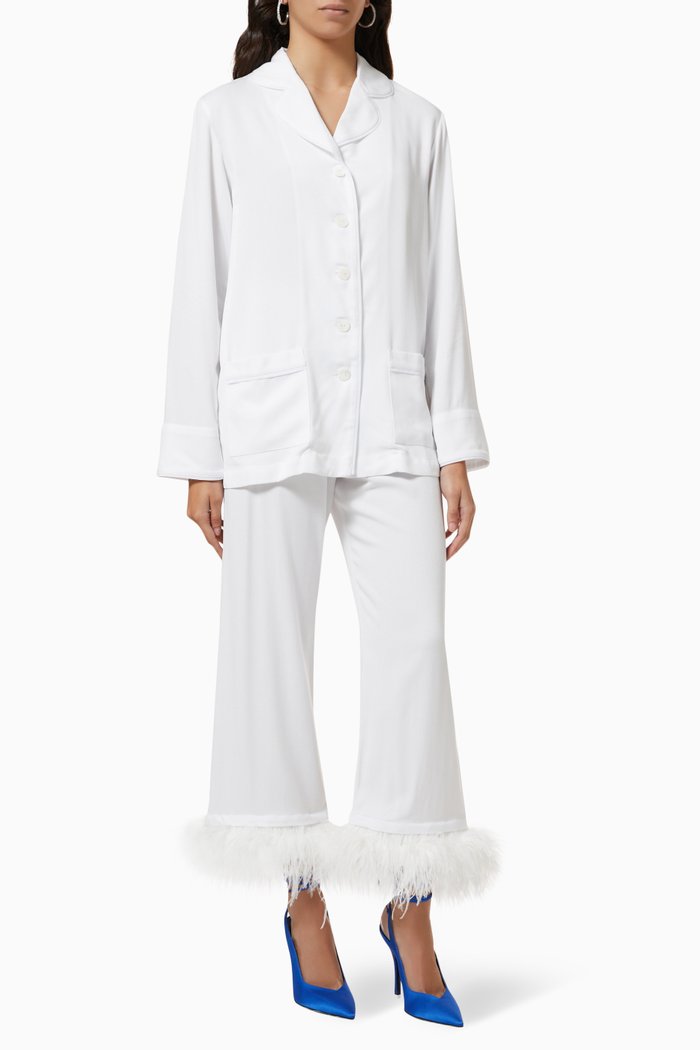 

Party Pyjama Set in Viscose, White