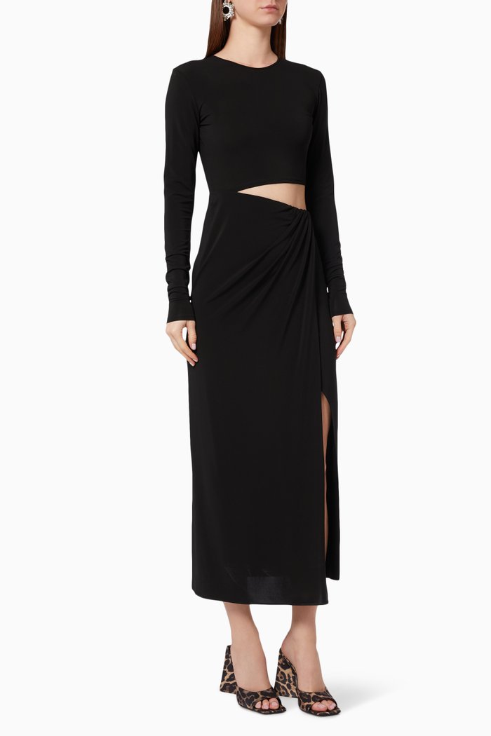 

Gia Cut-out Midi Dress, Black