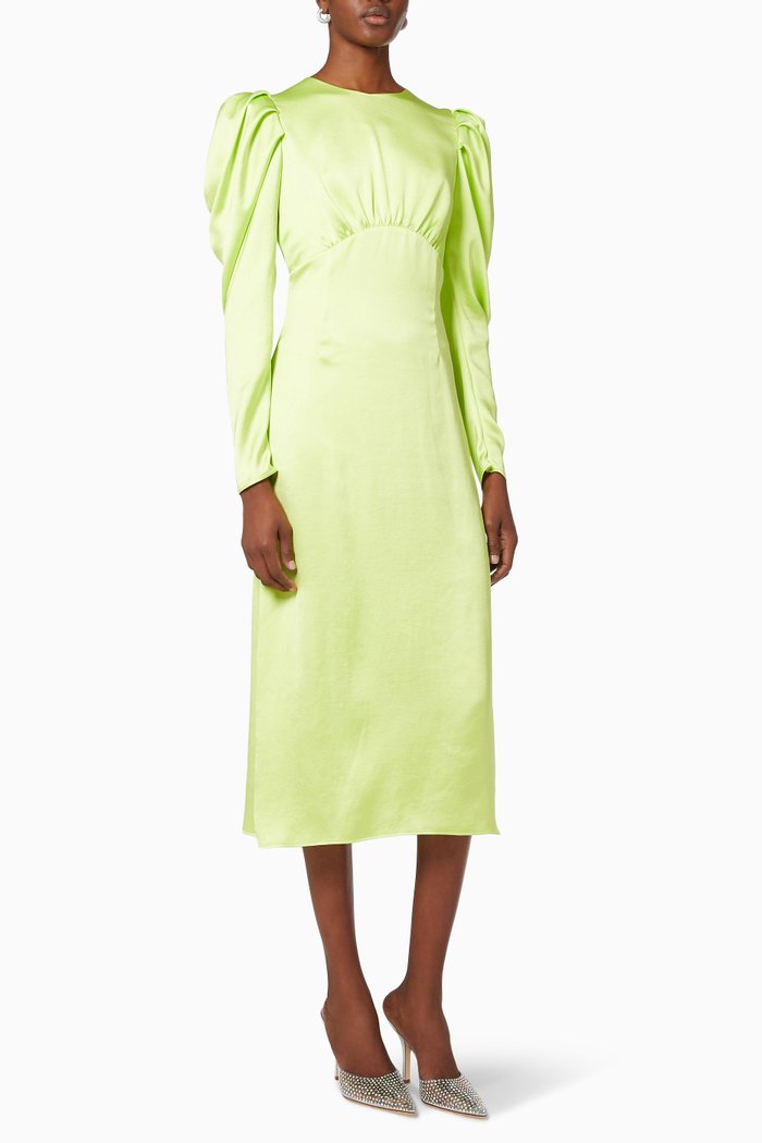 

Hope Midi Dress in Satin, Green