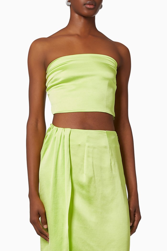 

Gwen Tube Top in Satin, Green