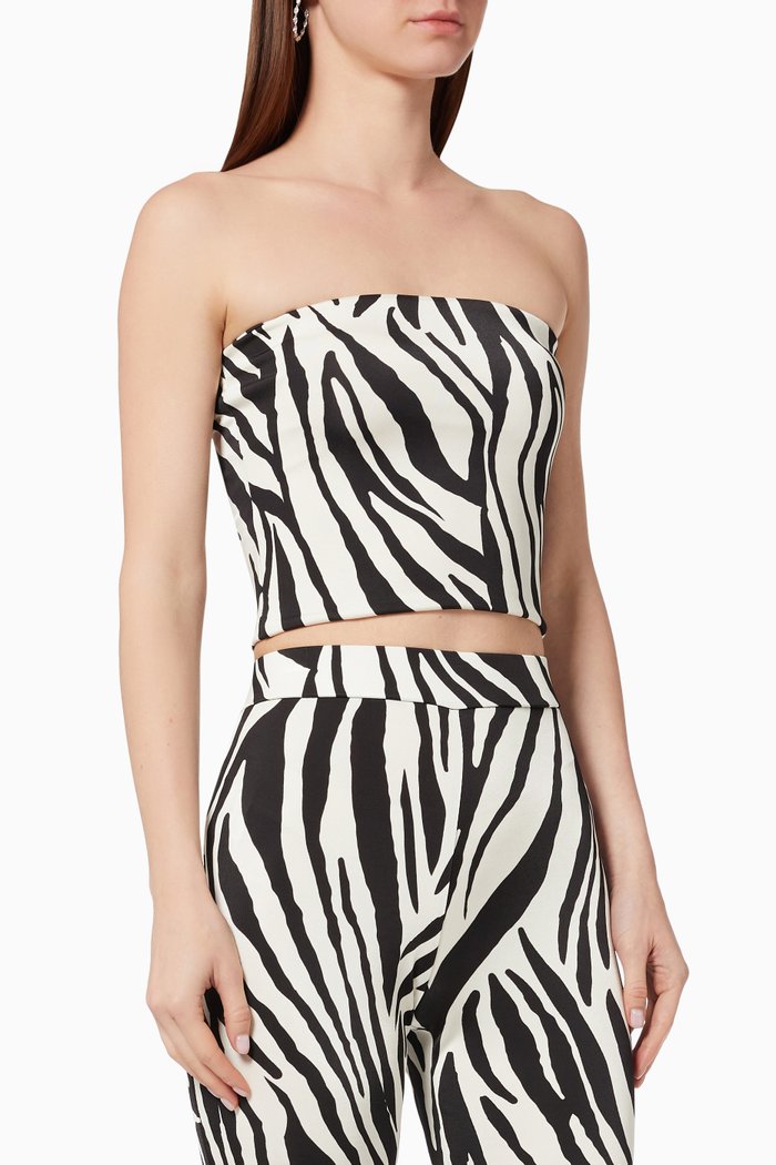 

Gwen Tube Top in Zebra Print, Black