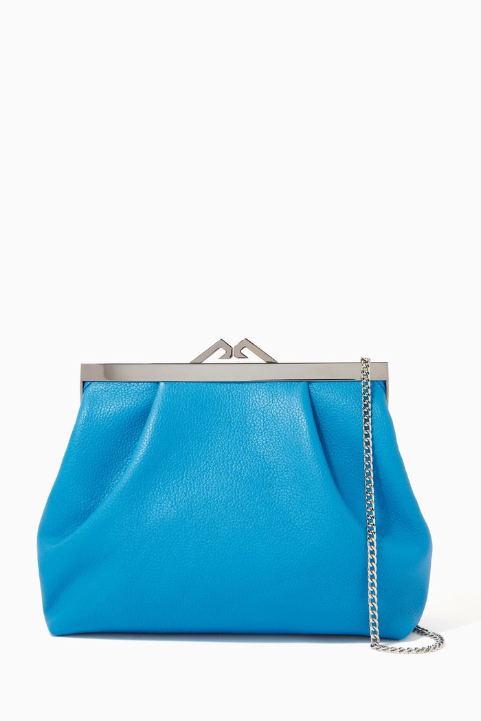 

Natalia Clutch in Grained Leather, Blue