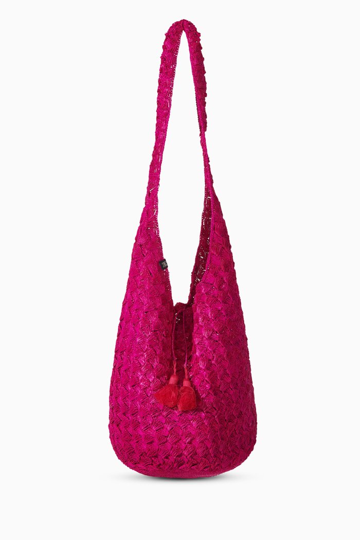 

Santa Isabel Bucket Bag in Buriti Straw, Pink