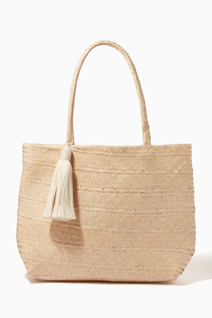 

Medium Britt Tote in Piacava Straw, Neutral