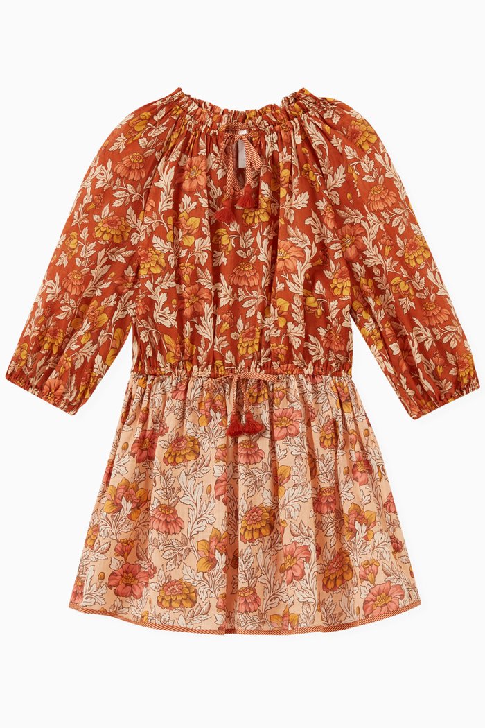 

Andie Long Sleeve Dress in Cotton, Orange