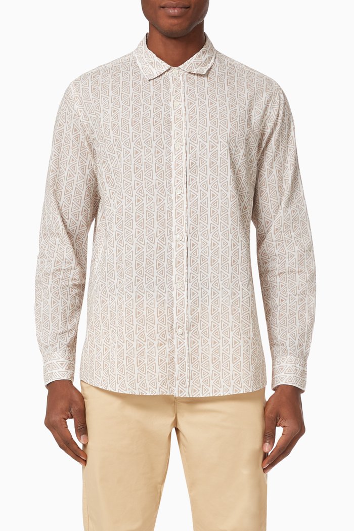 

Toronto Printed Shirt in Cotton Poplin, Neutral