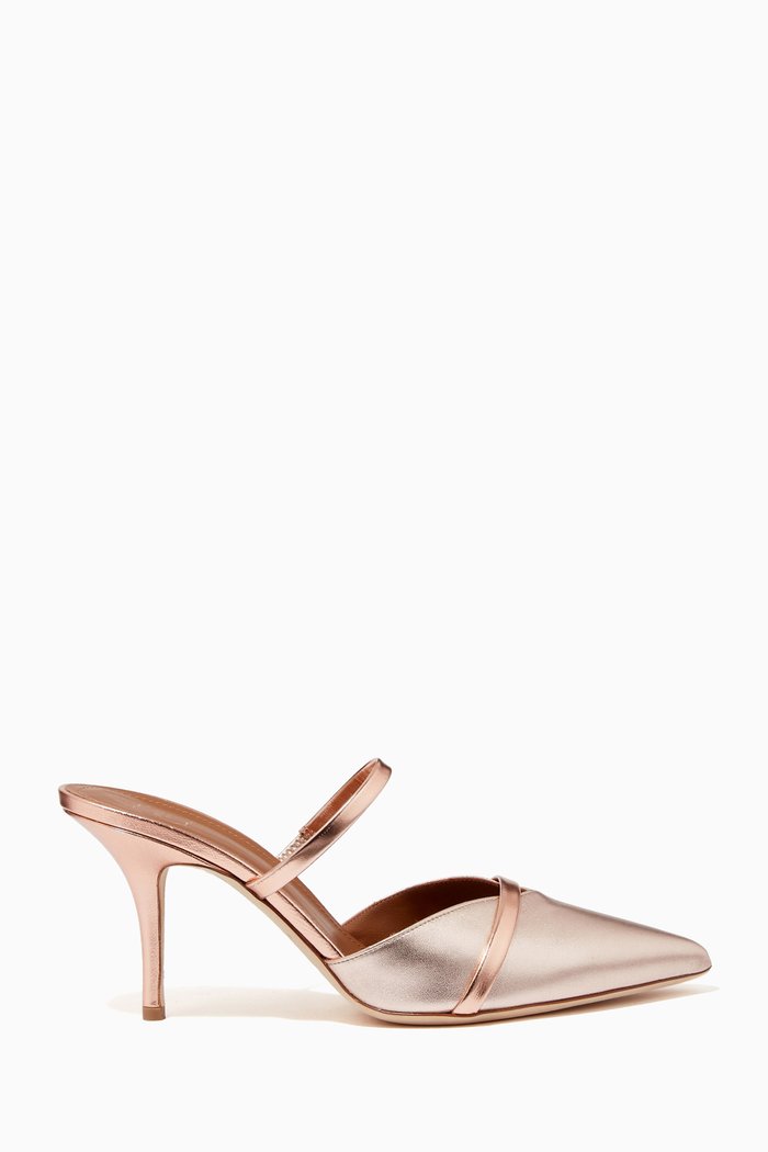 

Frankie 70 Mules in Metallic Nappa, Rose gold