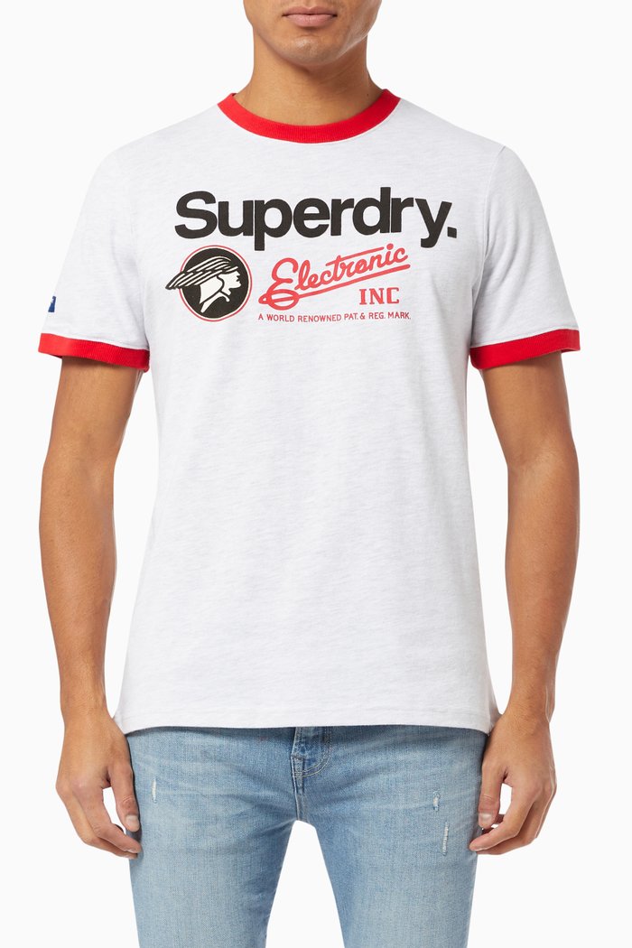 

Core Logo Ringer T-shirt in Jersey, Grey