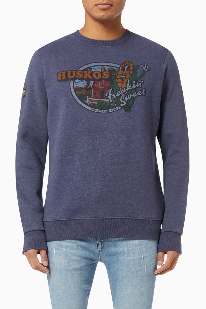

Heritage Mountain Crew Sweatshirt in Jersey, Blue