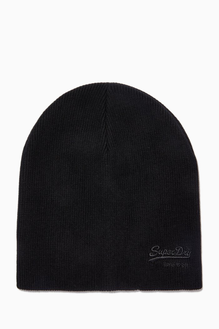 

Vintage Logo Classic Beanie in Cotton, Black