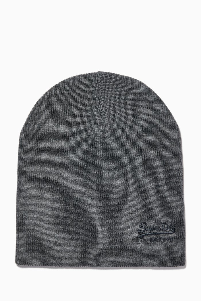 

Vintage Logo Classic Beanie in Cotton, Grey