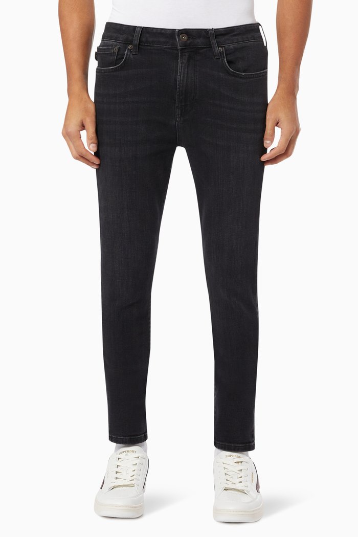 

Skinny Washed Jeans in Denim, Black