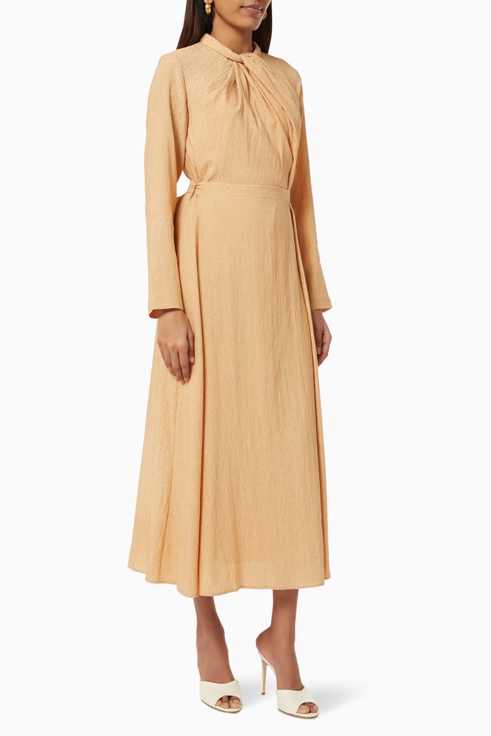 

Twisted Textured Dress, Neutral