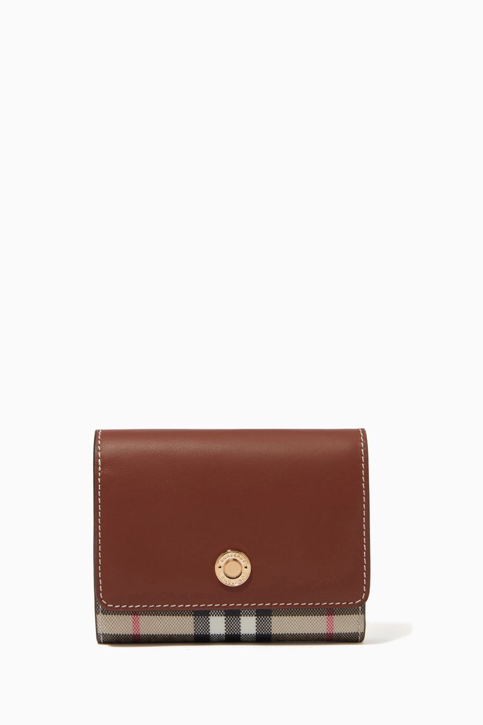 

Lancaster Check Wallet in Coated Canvas, Neutral