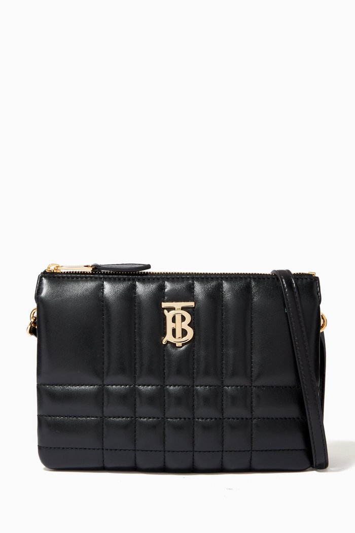 

Lola Twin Pouch in Quilted Lambskin, Black