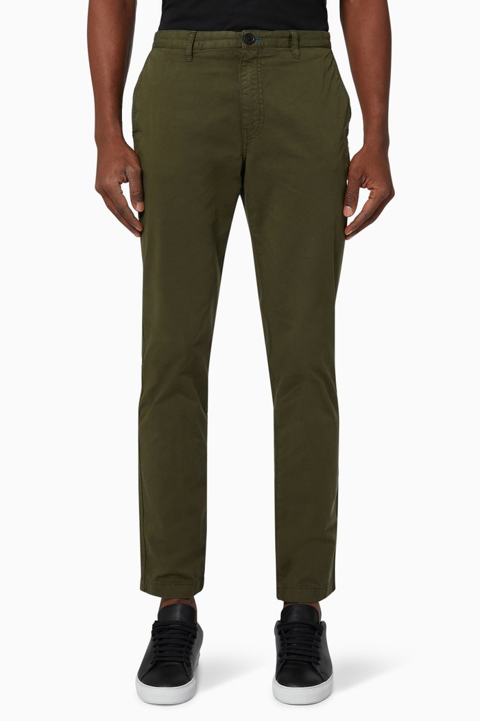 

Mid Fit Chinos in Stretch Cotton, Green