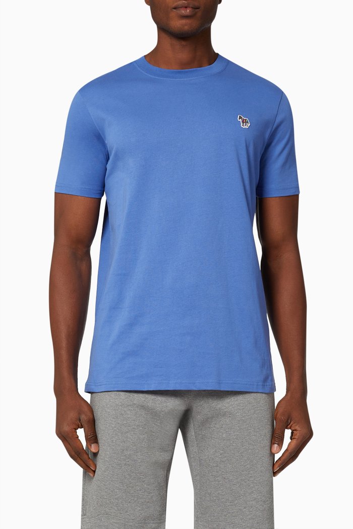 

Slim Fit Logo T-shirt in Cotton Jersey, Blue
