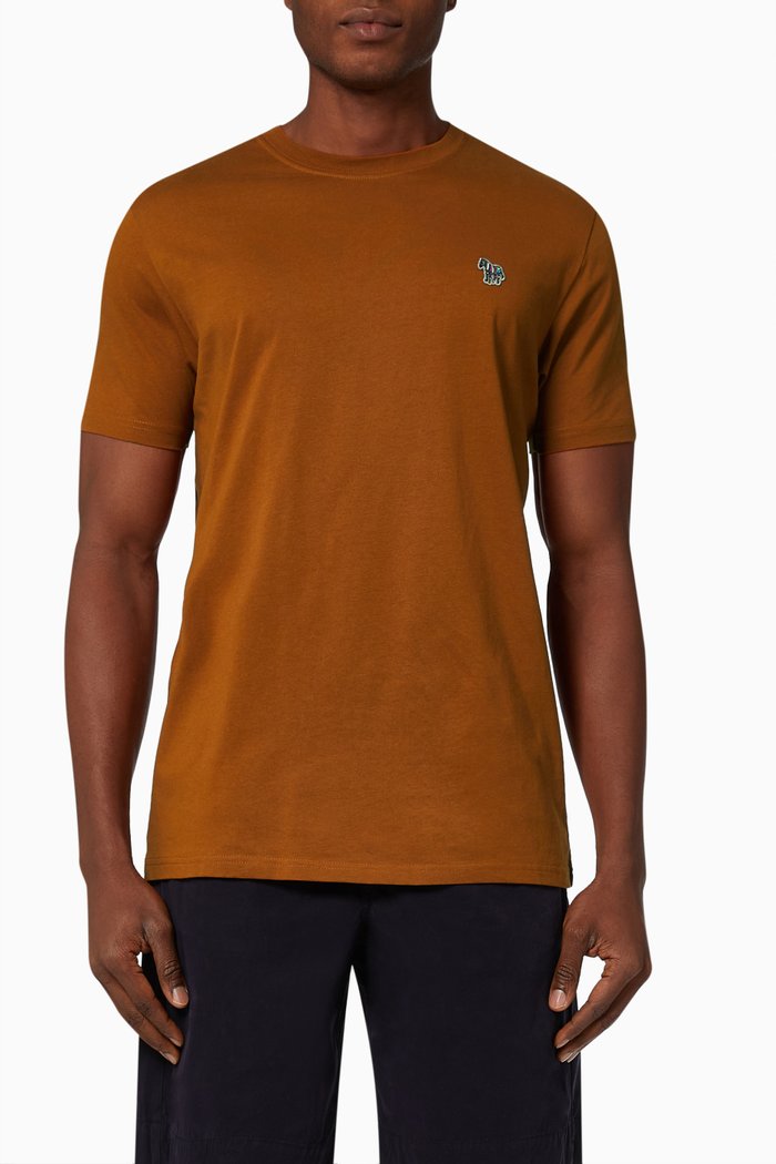 

Slim Fit Logo T-shirt in Cotton Jersey, Brown