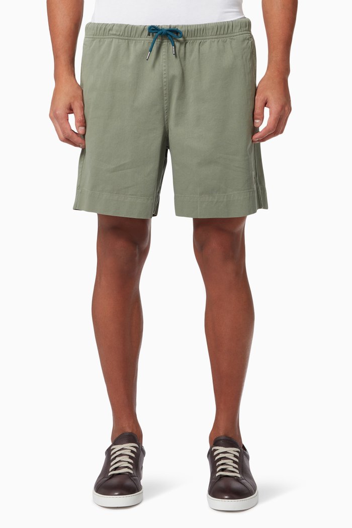 

Embroidered Zebra Logo Shorts in Cotton, Green