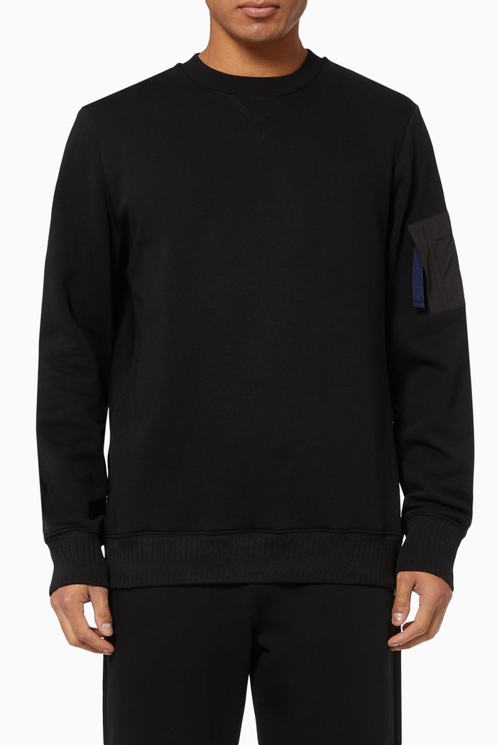 

Pocket Sleeve Sweatshirt in Organic Cotton, Black