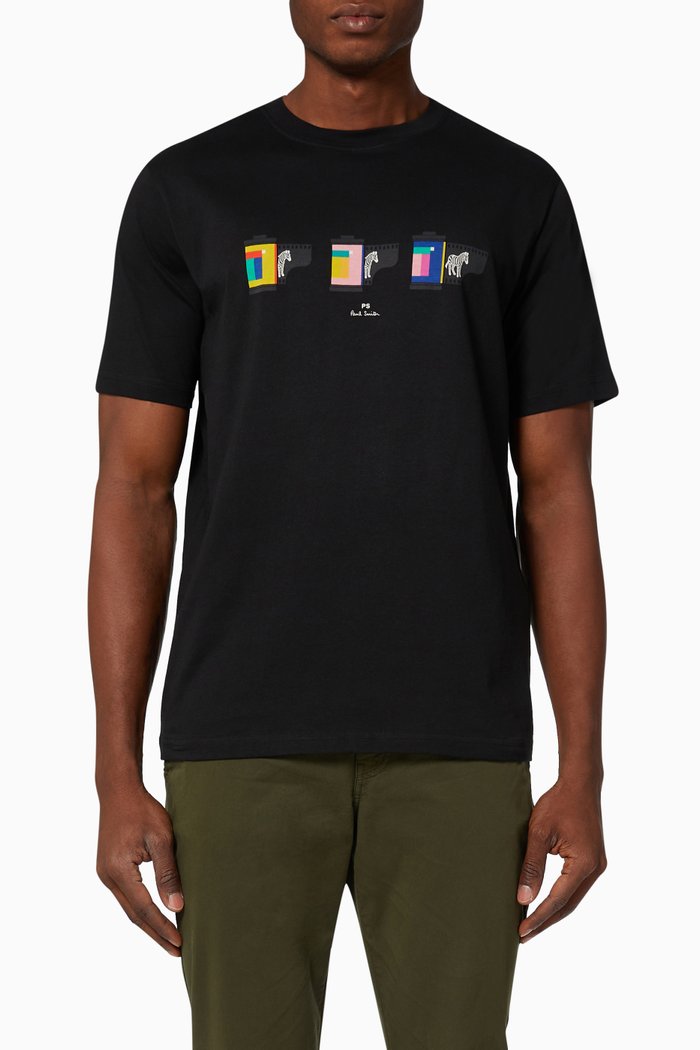 

Zebra Negative T-shirt in Cotton Jersey, Black