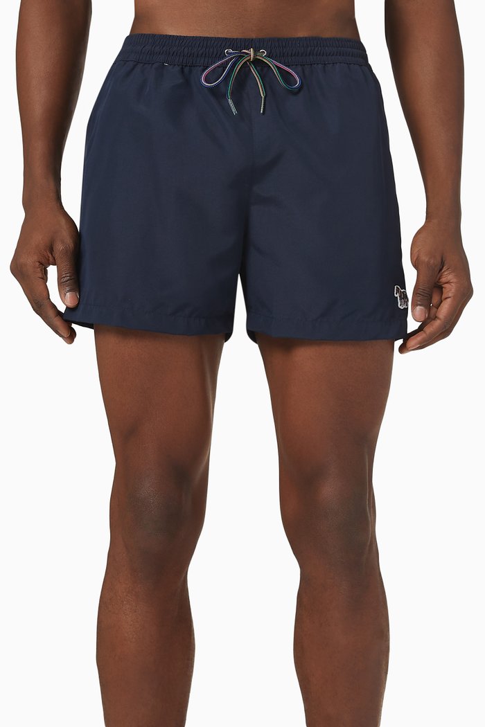 

Zebra Logo Swim Shorts in Recycled Fabric, Blue
