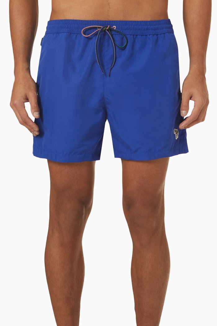 

Zebra Logo Swim Shorts in Recycled Fabric, Blue