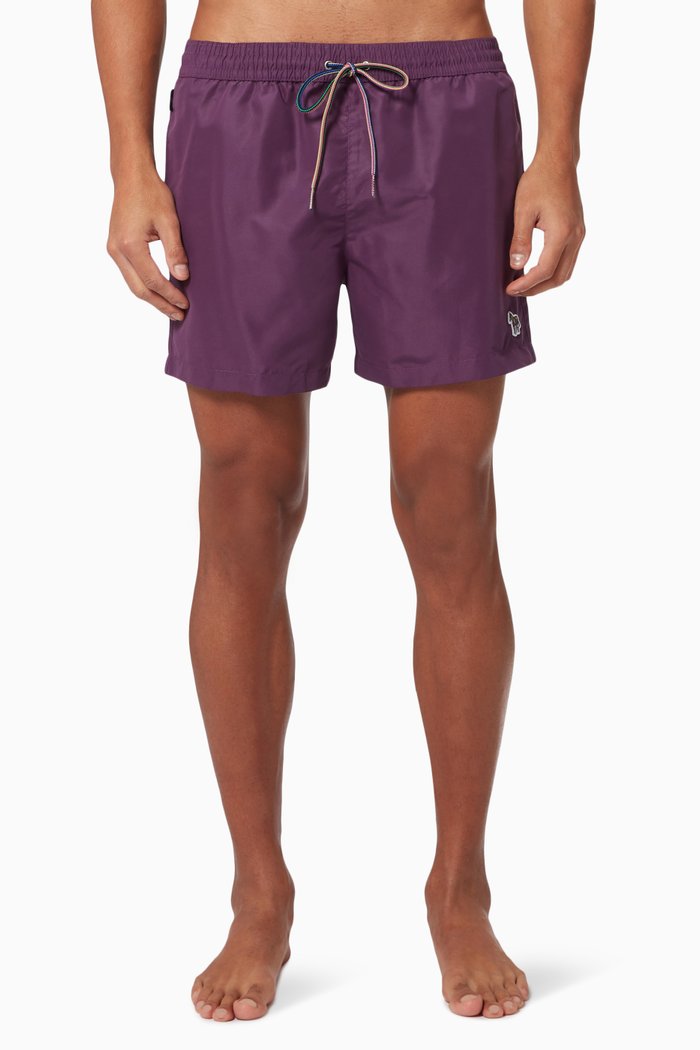 

Zebra Logo Swim Shorts in Recycled Polyester, Purple
