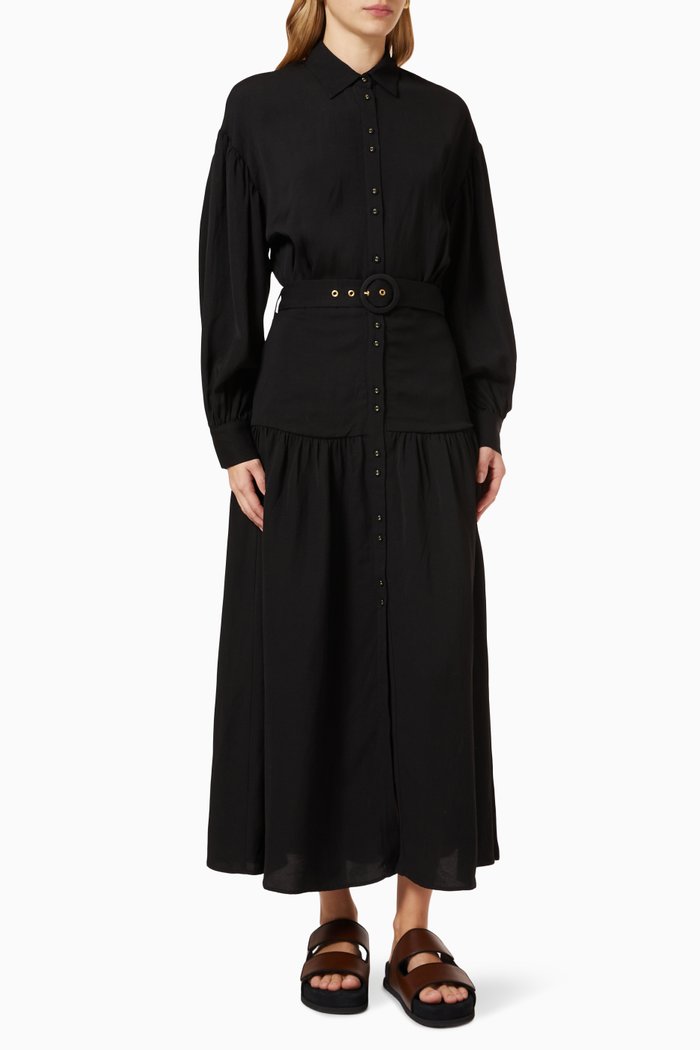 

Young Lovers Midi Dress in Viscose, Black