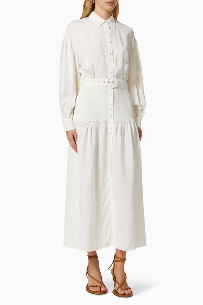 

Young Lovers Midi Dress in Viscose, Neutral