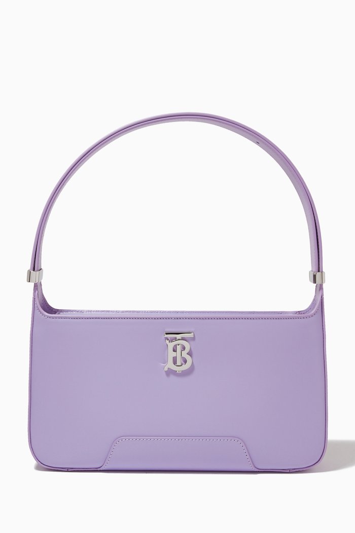 

TB Shoulder Bag in Leather, Purple