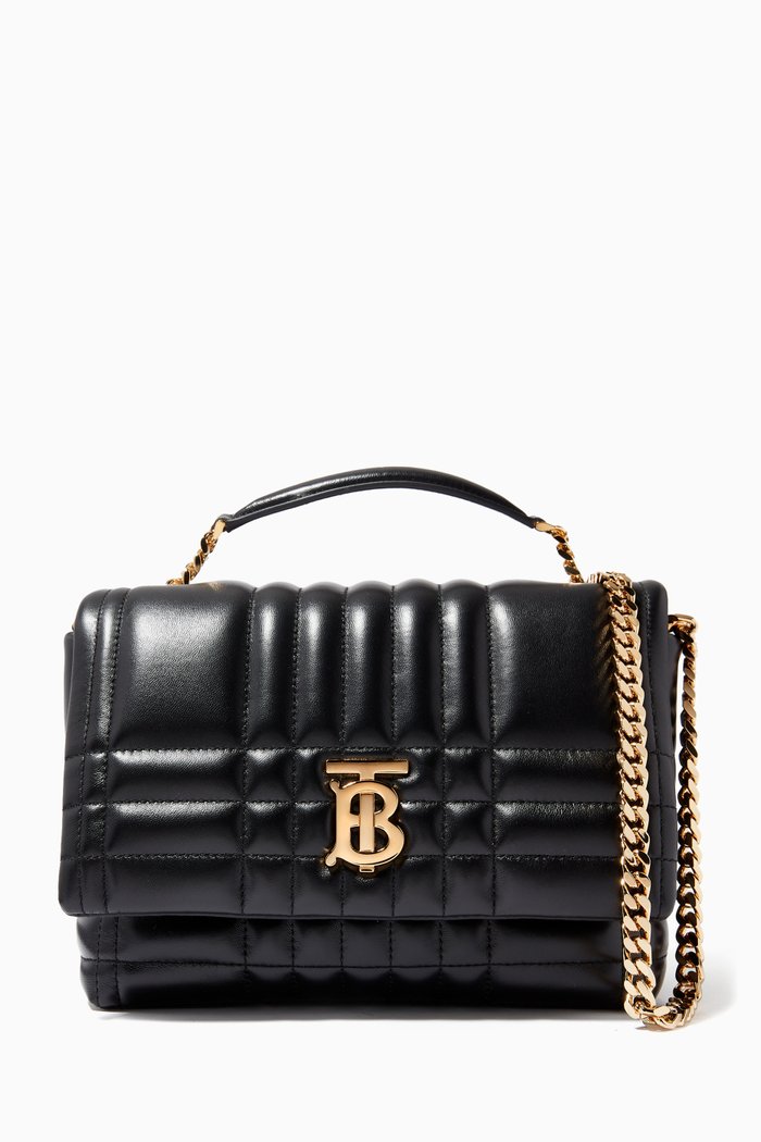 

Small Lola Satchel in Quilted Lambskin, Black