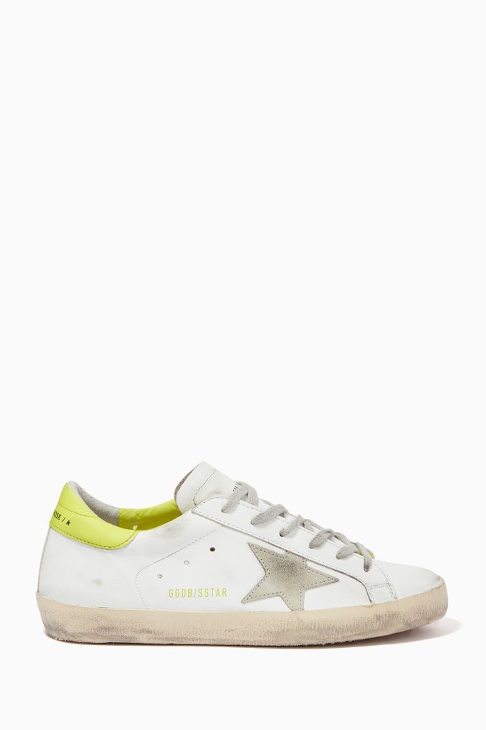 

Superstar Sneakers with Fluo Heel Tab in Leather, White