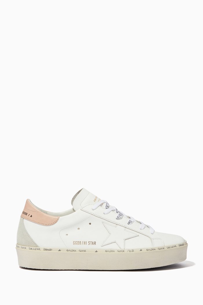 

Hi Star Sneakers with Contrast Heel Tab in Leather, White