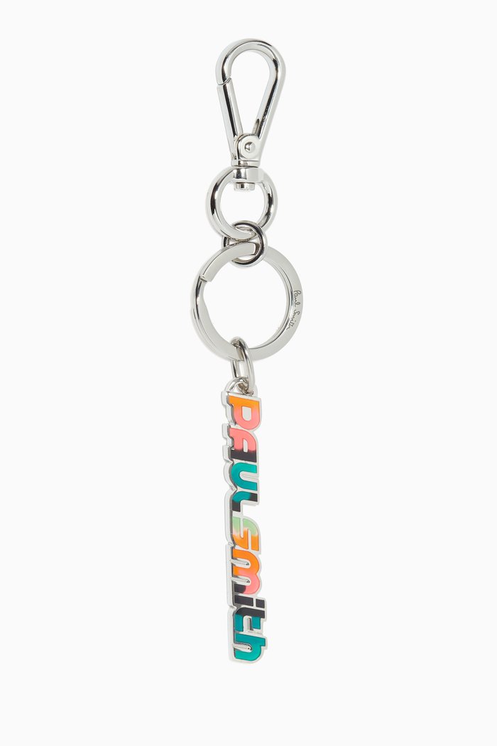 

Paul Smith Logo Keyring in Metal, Multicolour