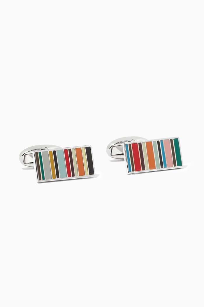 

Multistripe Cufflinks in Metal, Multicolour