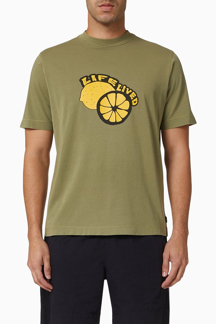 

Life Lived T-shirt in Organic Cotton Jersey, Green