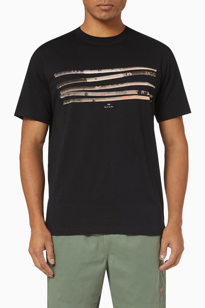 

Drumsticks Print T-shirt in Organic Cotton Jersey, Blue