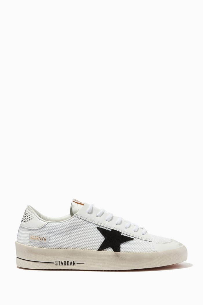 

Stardan Sneakers in Net Textured Leather, White